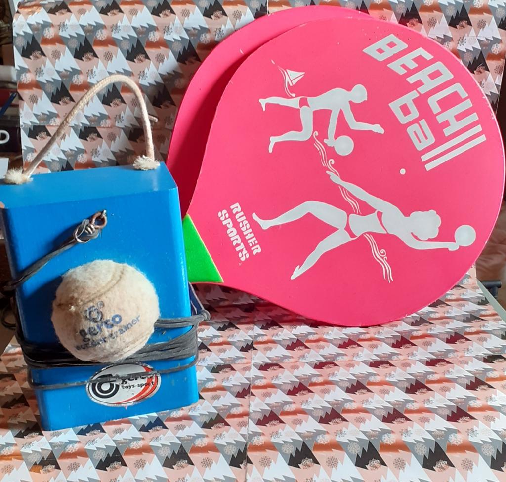 jeu d'exterieur  jokari en bois + raquette beachball, Enlèvement ou Envoi, Utilisé