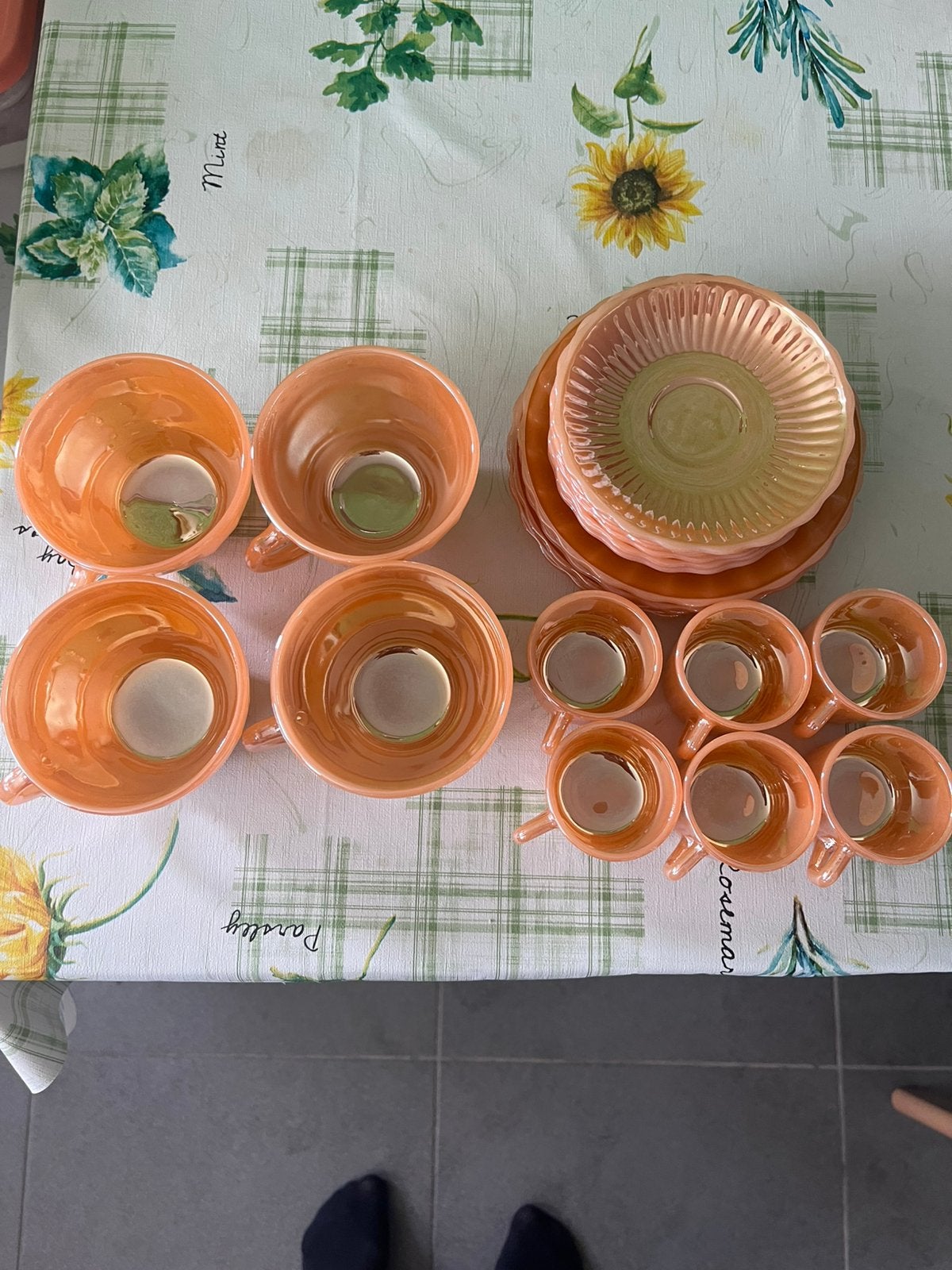 Prachtige vergulde koffie- en usefulness/theeset –, Ophalen, Zo goed als nieuw, Vintage, Kan