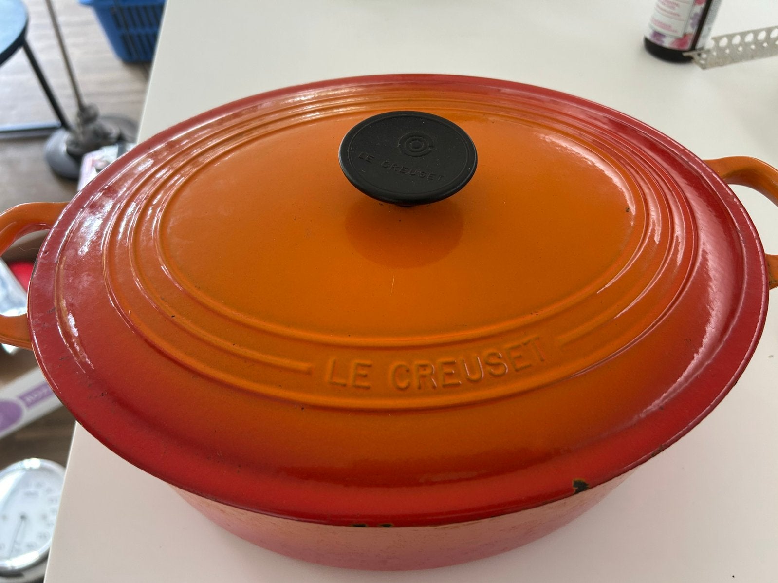 Le creuset 31 ovale braadpan volcano, Le Creuset, Comme neuf, Enlèvement, Émail
