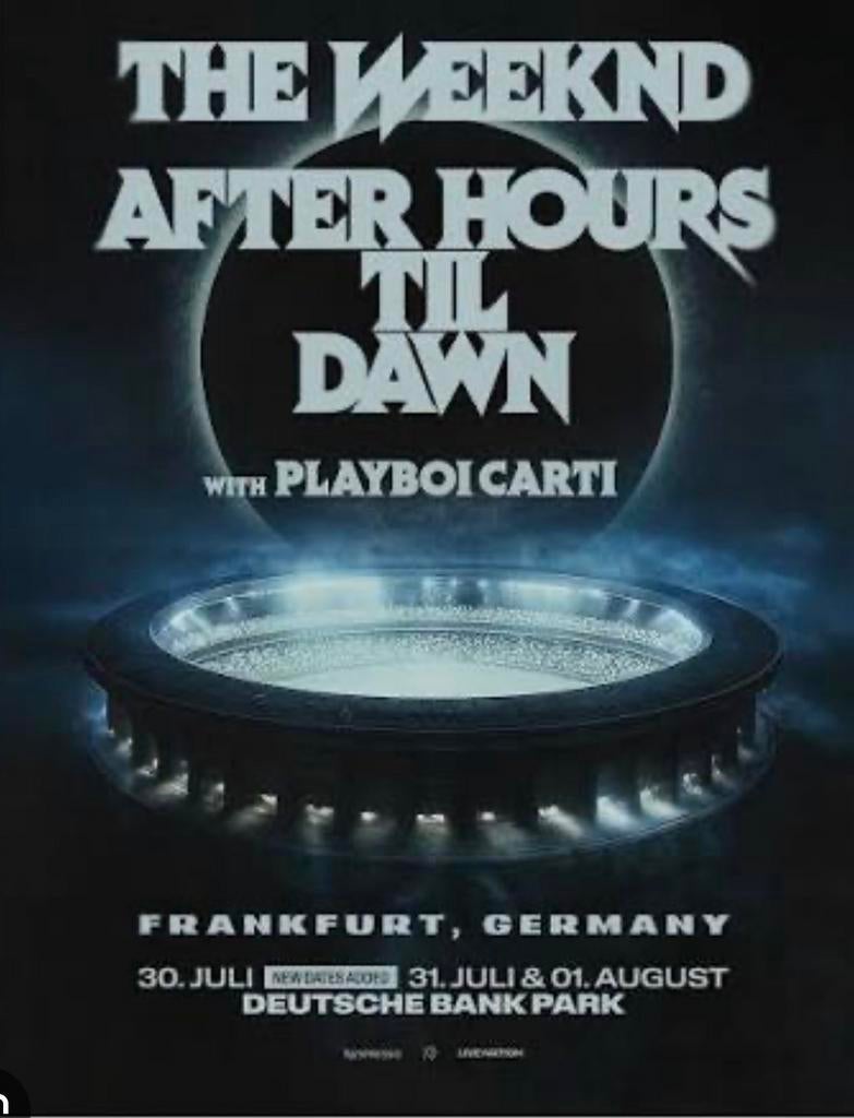 2 The weeknd Tickets Frankfurt, Tickets & Billets, Concerts | R&B & Hip-hop