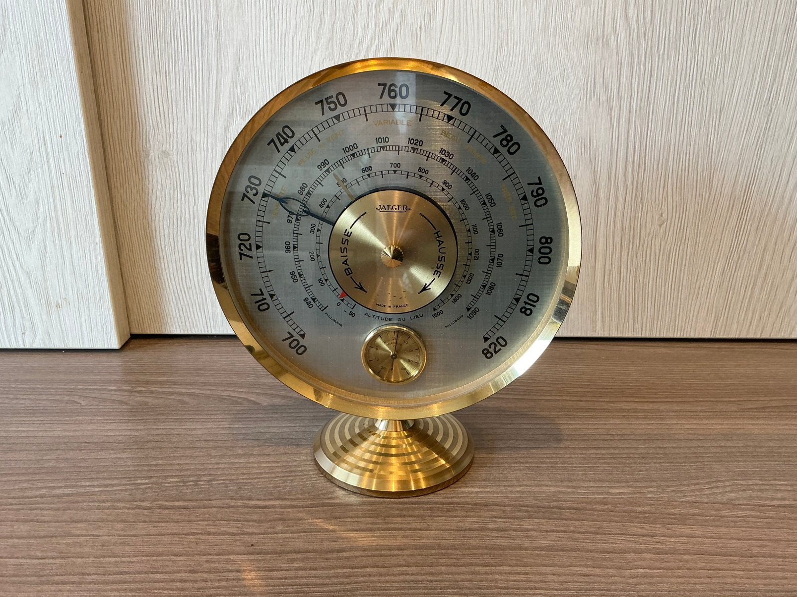Vintage jaeger weerstation barometer thermometer, TV, Hi-fi & Vidéo, Enlèvement ou Envoi, Comme neuf, Station météo