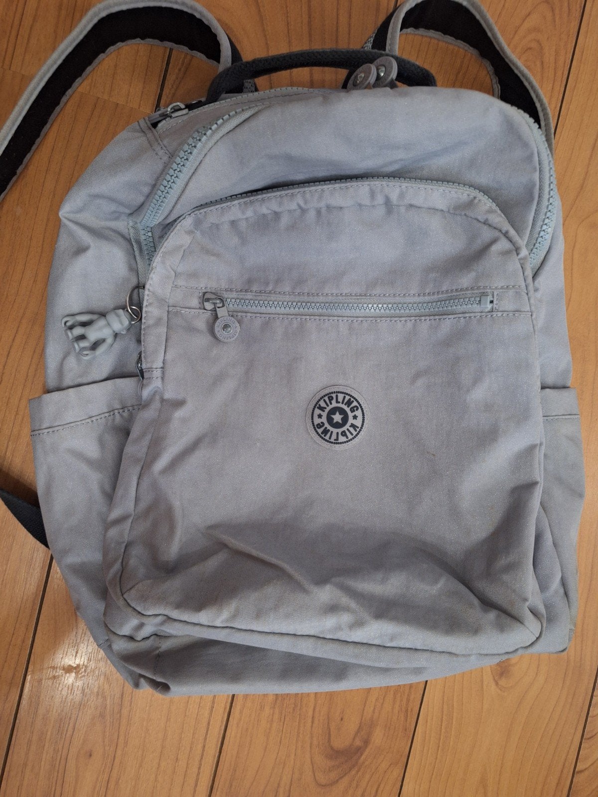KIPLING Sac a dos scolaire paillettes gris peu servi, Ophalen, Grijs