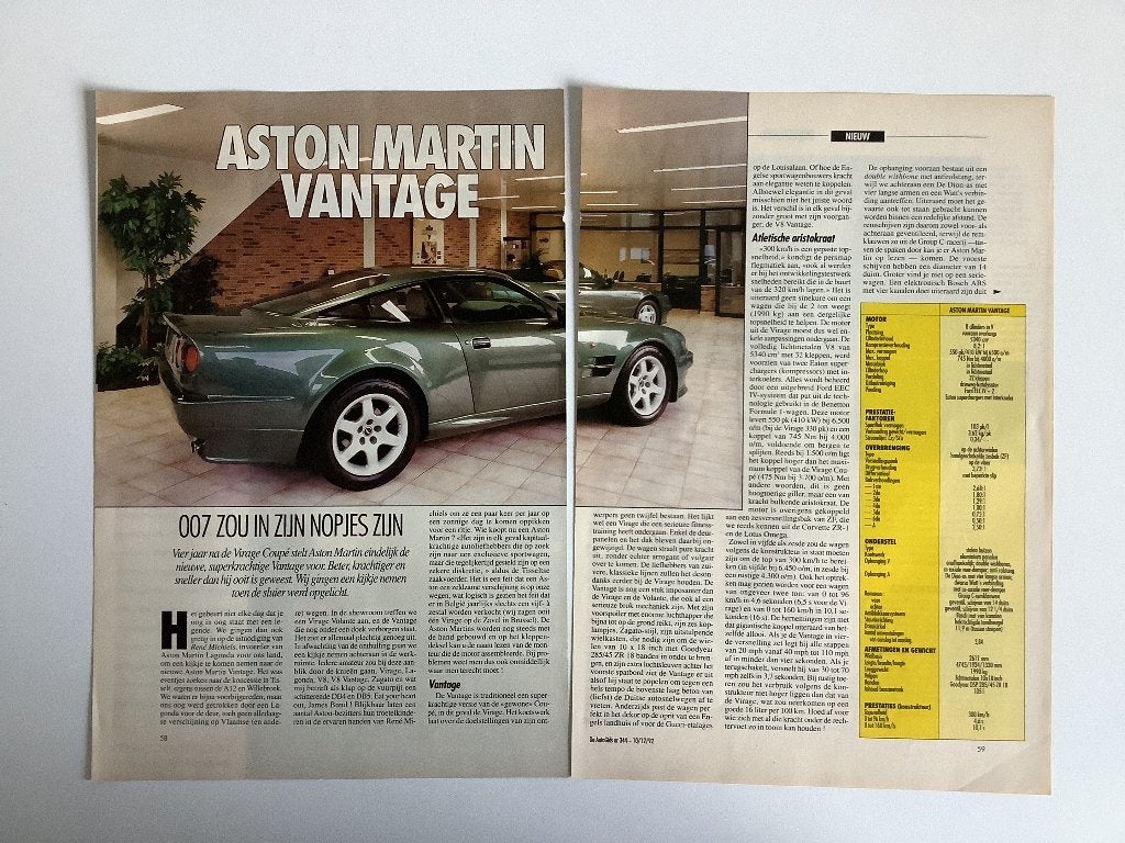 Artikel Aston Martin Vantage, Boeken, Ophalen of Verzenden, Zo goed als nieuw, Overige merken