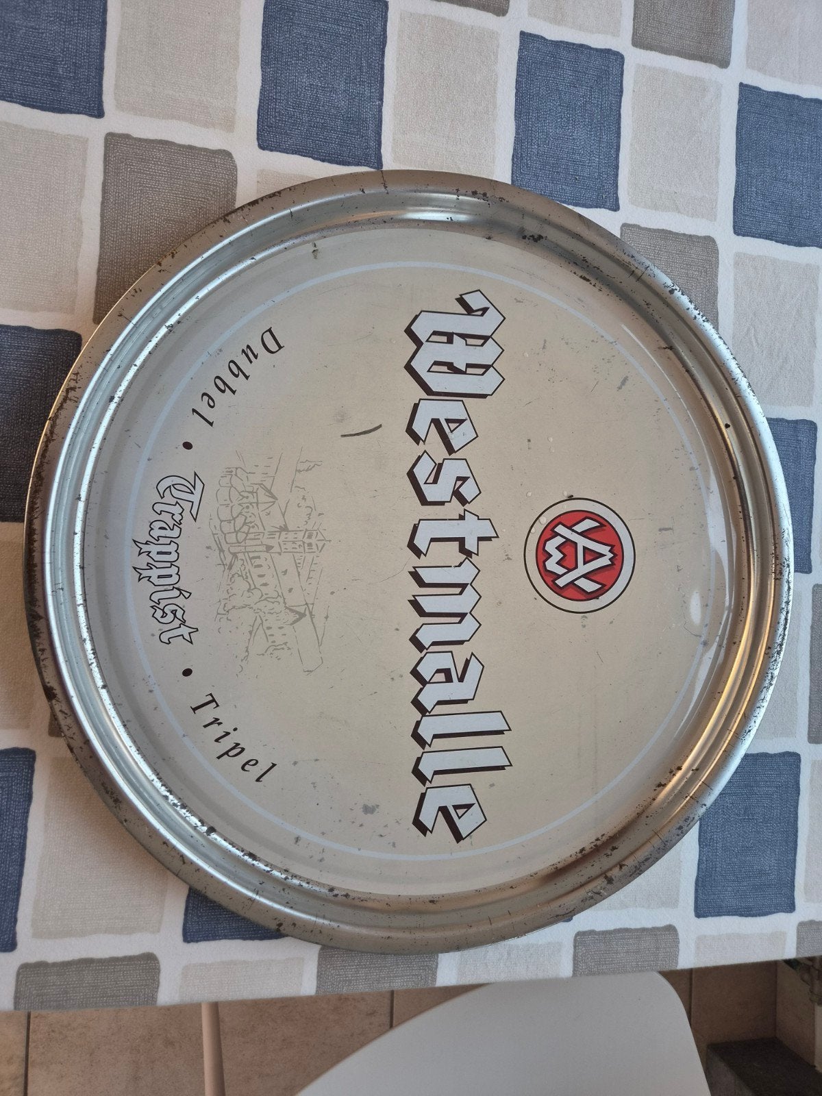 dienblad westmalle, Verzamelen, Ophalen of Verzenden, Gebruikt, Reclamebord, Plaat of Schild, Overige merken