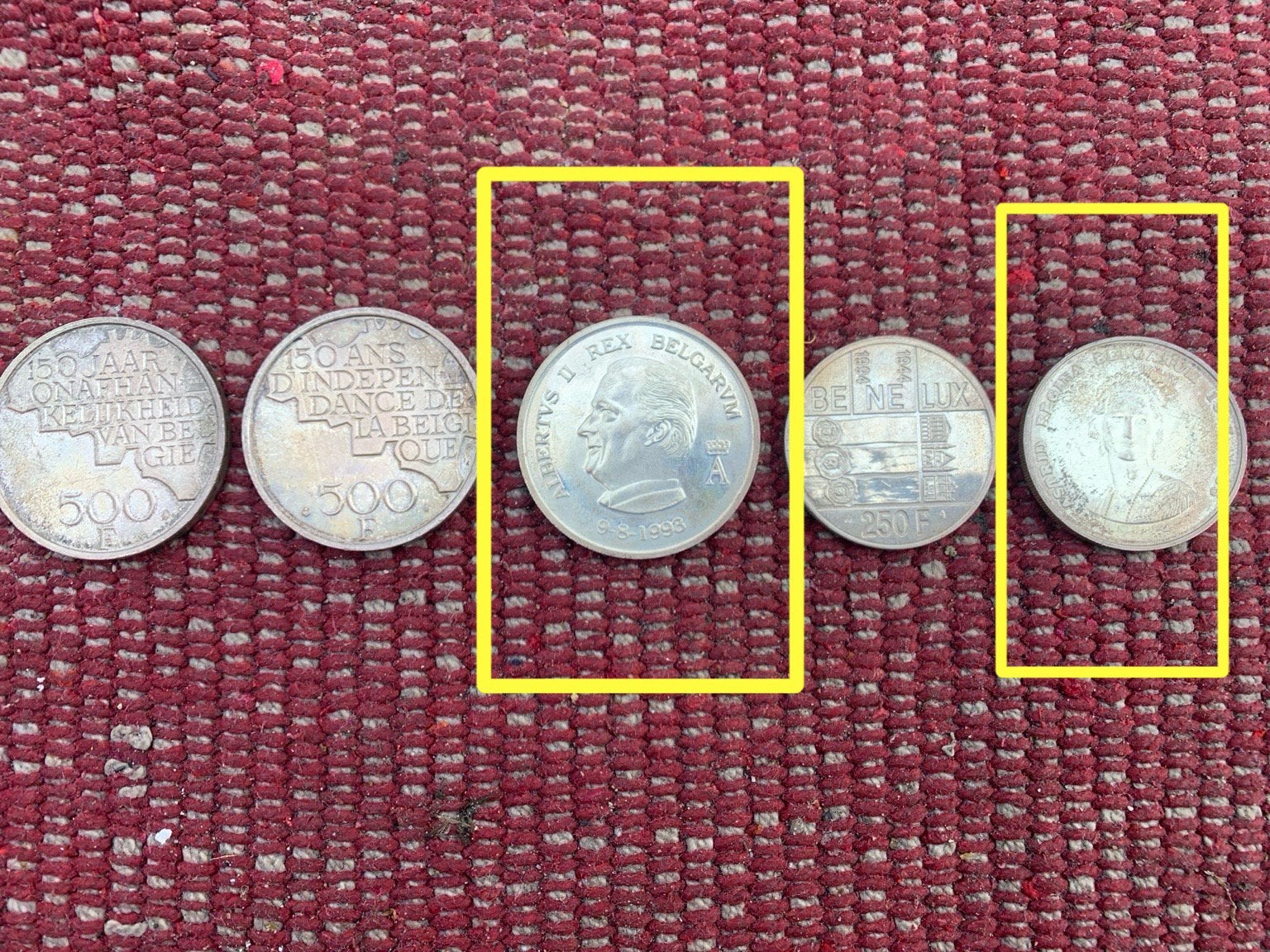 Lot Belgische munten ck en-zilver-250F BeNeLux/500F/AlbertII, Ophalen of Verzenden, Zilver, Setje, Zilver