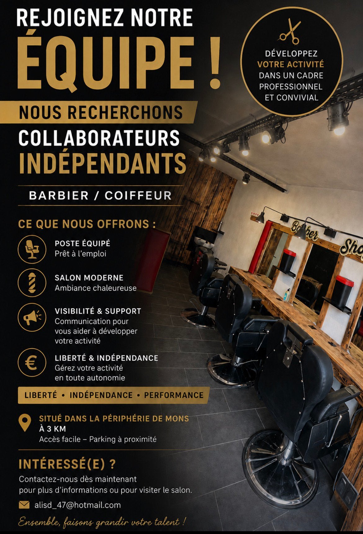 Salon de coiffure barbier, Articles professionnels, Enlèvement