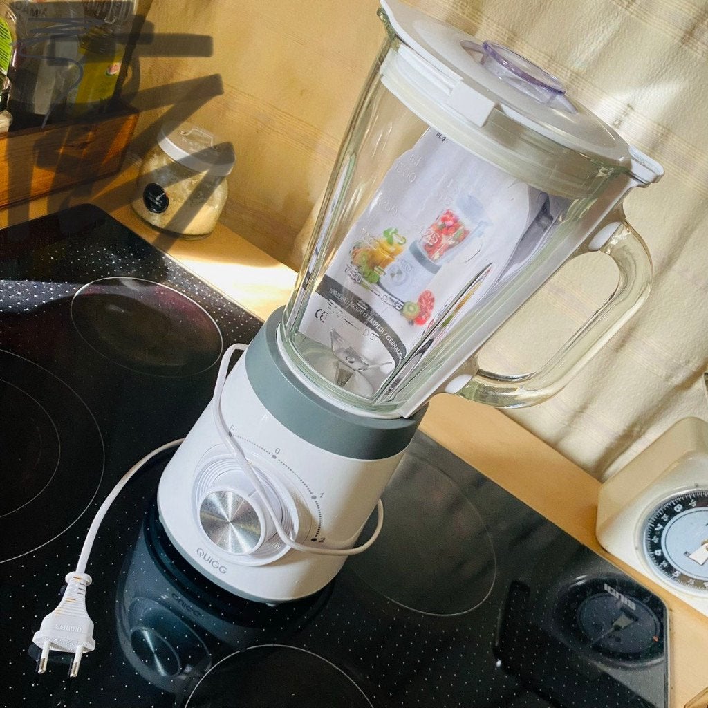 Blender Quigg met glazen kan, 1500 ml, Electroménager, Mélangeurs, Utilisé, Mélangeur, Enlèvement