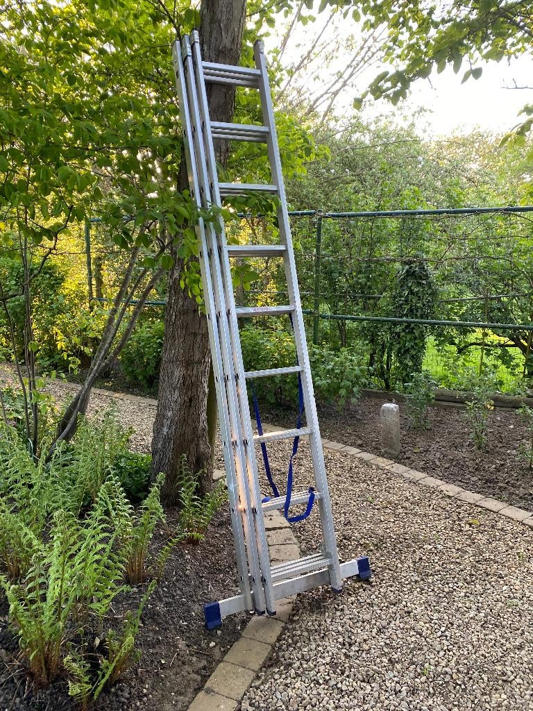 driedelige aluminium reformladder, Bricolage & Construction, Échelles & Escaliers, Neuf, Échelle, 4 mètres ou plus, Pliable ou rétractable/escamotable