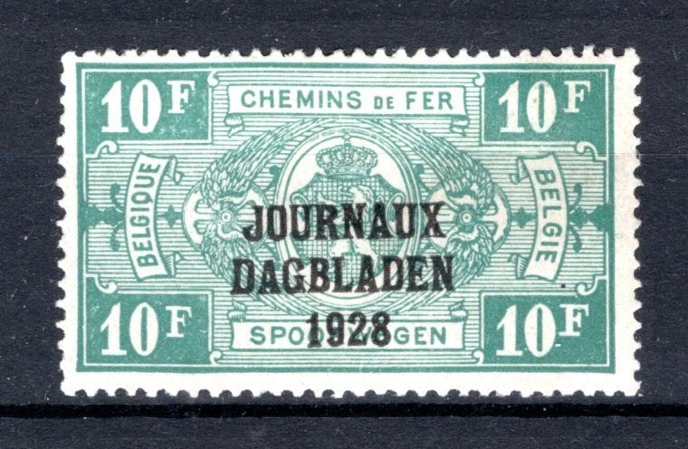 JO17 MH* 1928 - Postpakketzegels "JOURNEAUX - DAGBLADEN ", Ophalen of Verzenden, Postfris, Spoor van plakker