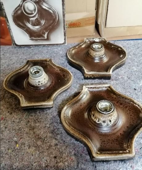vintage set wandlampen fat lava Hustadt 60-70er jaren, Ophalen, Huis en Inrichting