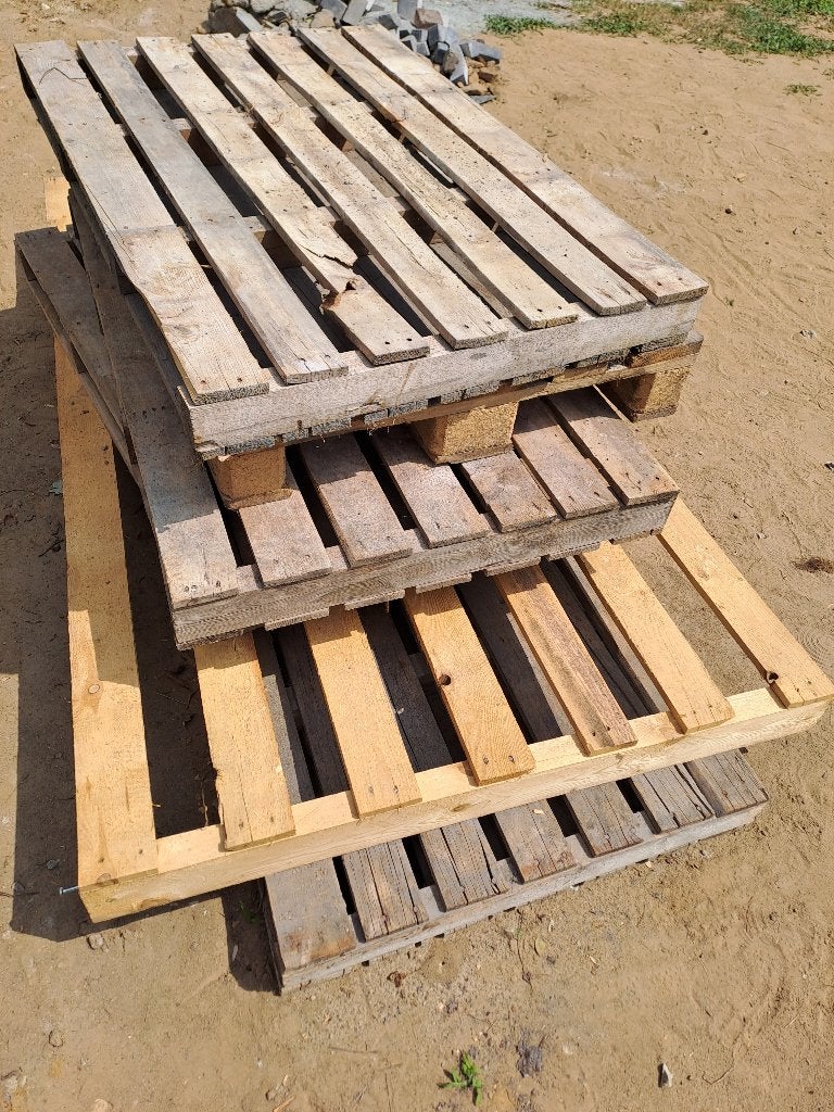 Houten paletten, Doe-het-zelf en Bouw, Hout en Planken, Ophalen, Gebruikt, 250 tot 300 cm, 50 mm of meer