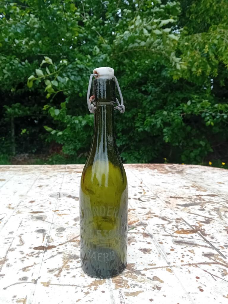 Ancienne bouteille de bière vintage Leon Vanderputten Schaer, Collections, Enlèvement ou Envoi