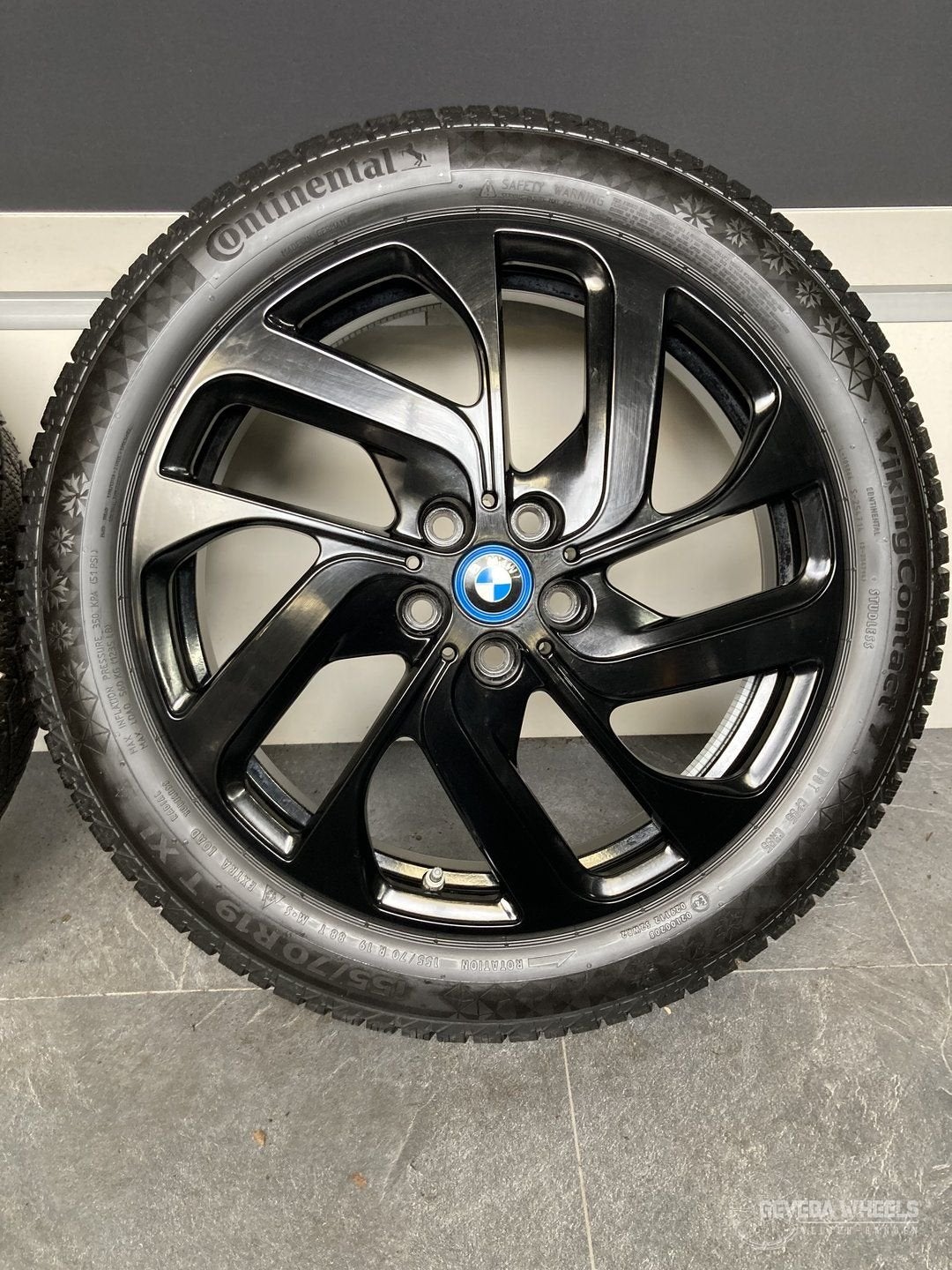 19” originele BMW i3 velgen + winterbanden 5x112 428 6887937, Auto-onderdelen, Banden en Velgen, 19 inch, Gebruikt, 155 mm, -