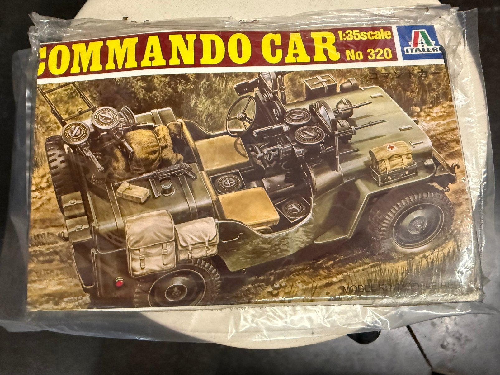 Commando Car - Willys Jeep, Hobby en Vrije tijd, Modelbouw | Auto's en Voertuigen, Zo goed als nieuw, Auto, 1:32 tot 1:50, Italeri