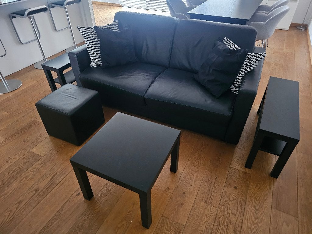 Set de salon classique noir, Maison & Meubles, Enlèvement, Comme neuf, Klassiek, Moins de 4 chaises