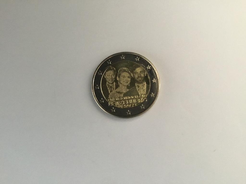 2012 Luxemburg huwelijk unc, Ophalen of Verzenden, Luxemburg, 2 euro, Losse munt