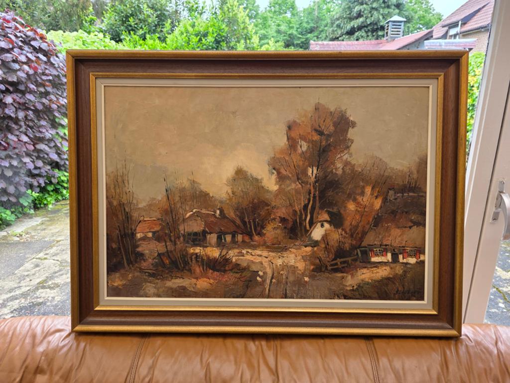 Vintage olieverfschilderij – BENUFORT – met certificaat, Ophalen