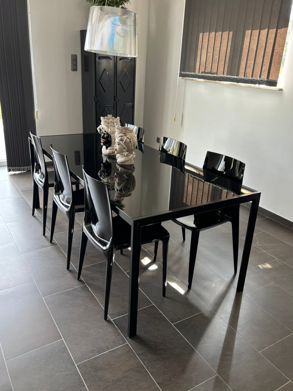 Table et chaises de la prestigieuse marque BELLINI, Maison & Meubles, Enlèvement, Comme neuf