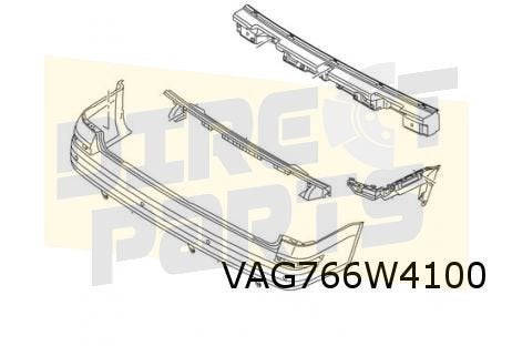 Volkswagen T6 (7/15-11/19) Achterbumper (+/- PDC) (bij achte, -, -, Nieuw, Achter