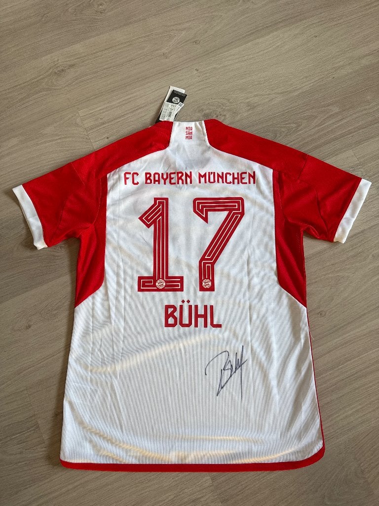 Trui Bühl - Bayern München gesigneerd, Adidas, Wit, Maat 42/44 (L), Nieuw