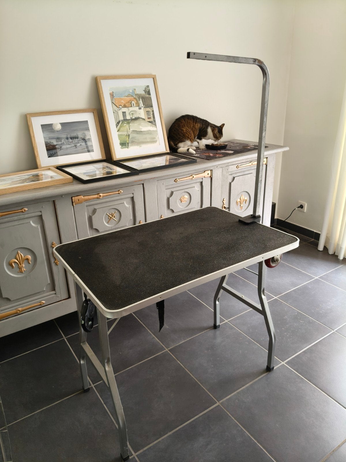 verplaatsbare trimtafel, Ophalen, Trimtafel