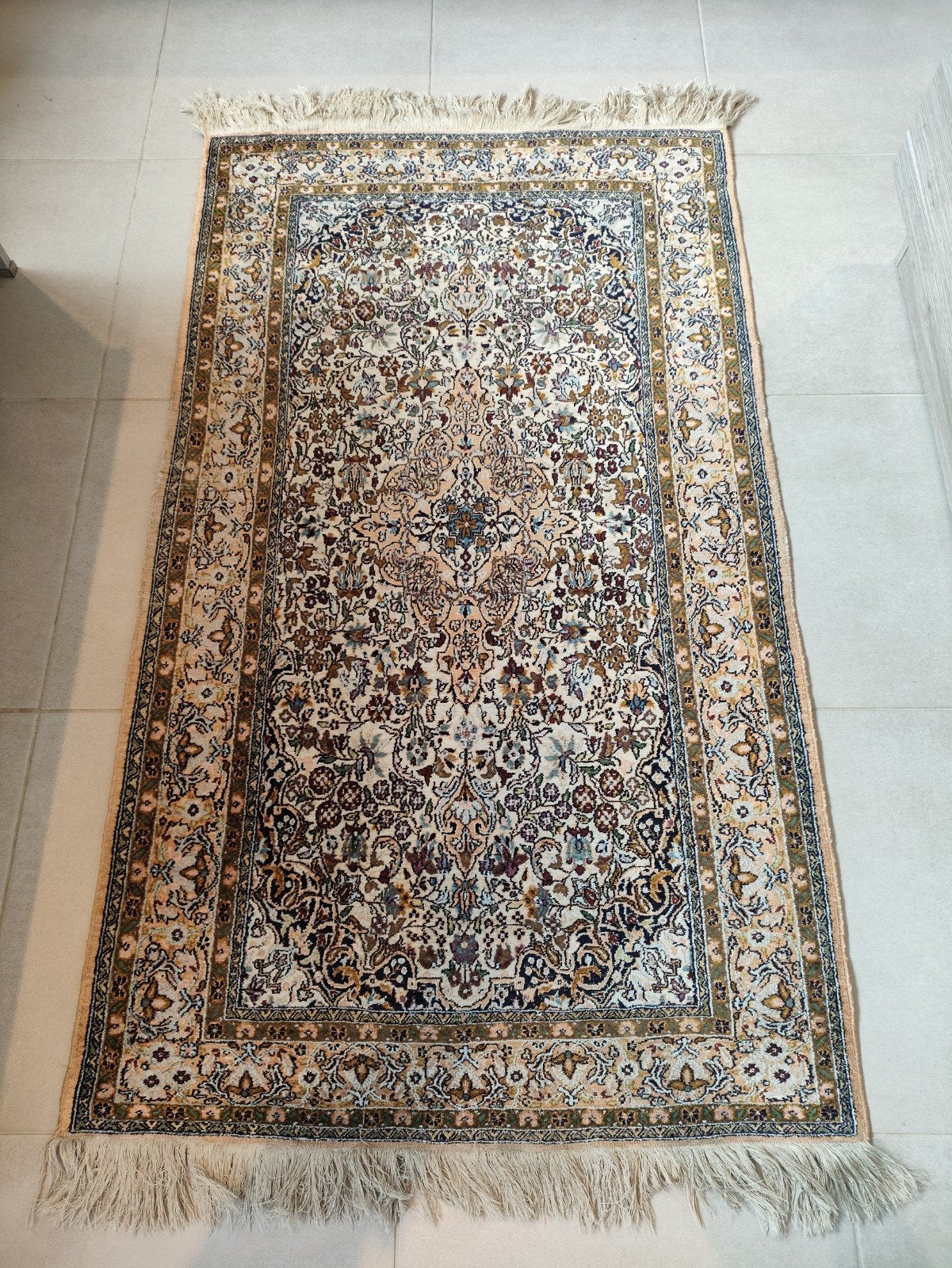 Tapis en soie, Enlèvement, Utilisé, Rectangulaire