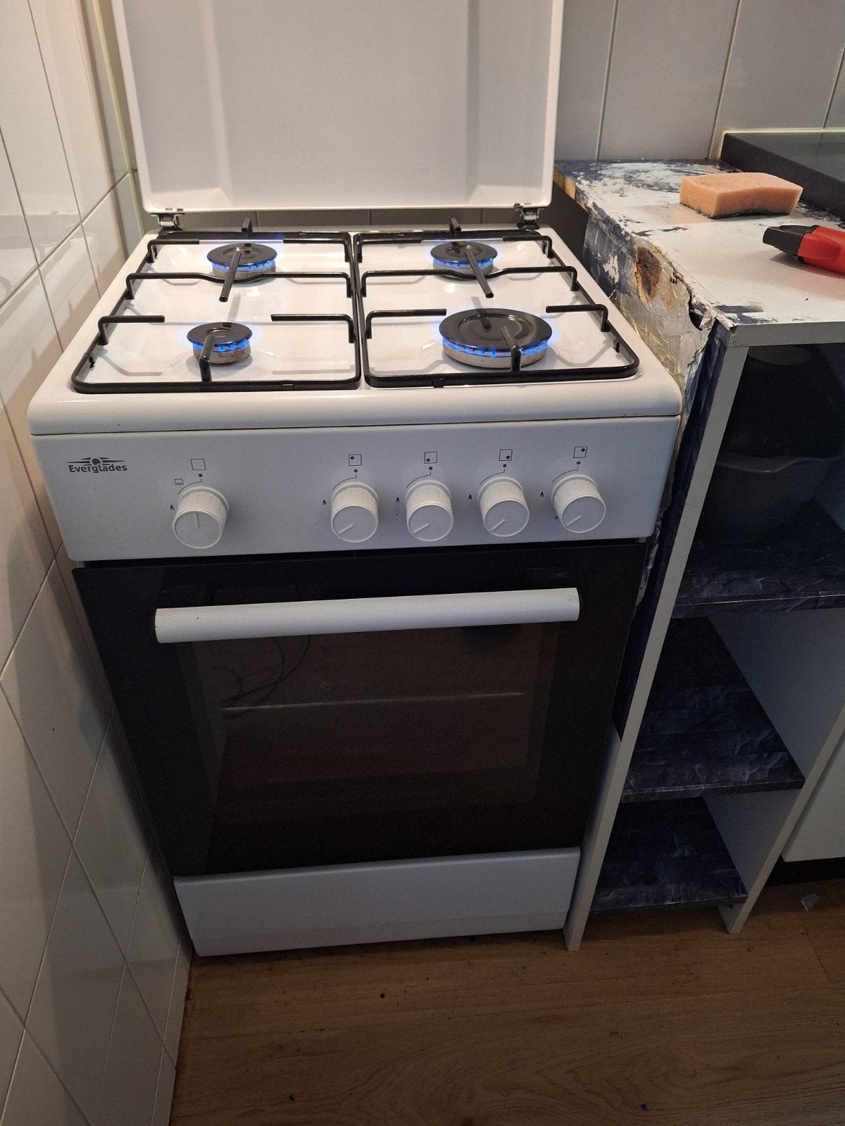 Gas fornuis + oven, Elektronische apparatuur, Fornuizen, Ophalen, Gebruikt, 4 kookzones, Gas