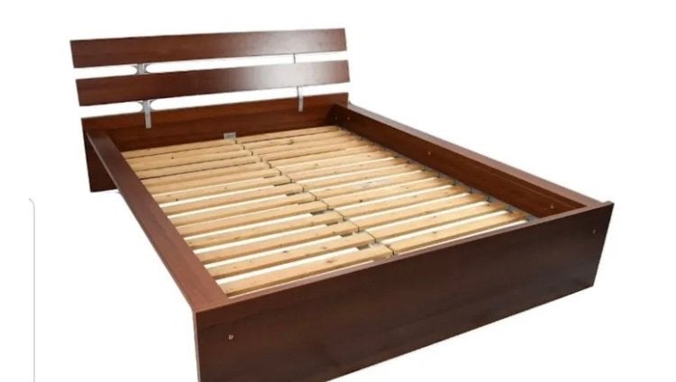 Sommier et tete de lit - Modele Hopen Ikea, 140 cm, Brun, Enlèvement, Utilisé