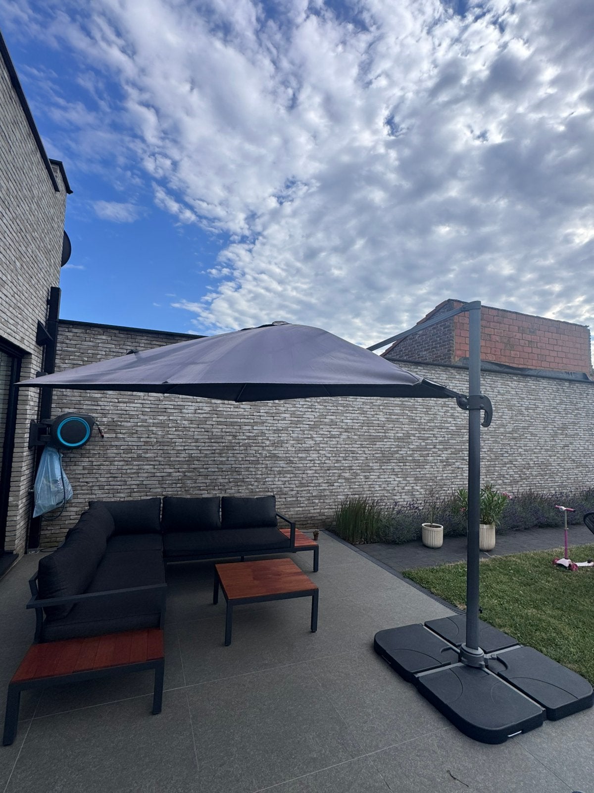 Parasol 3x3, Tuin en Terras, Ophalen, Gebruikt, 3 tot 4 meter, Verstelbaar
