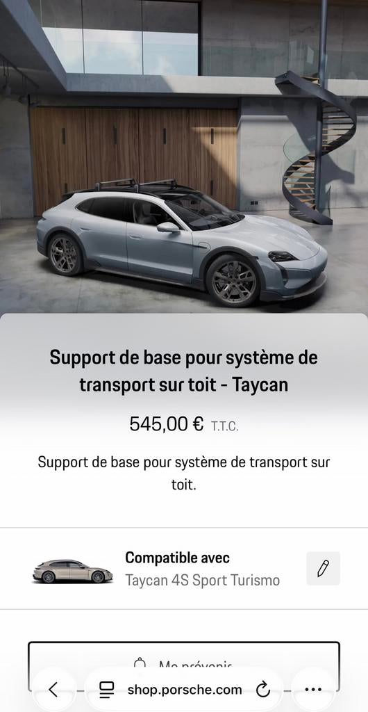 Barre de toit pour porsche taycan, Autos : Divers, Coffres de toit, Enlèvement, Neuf