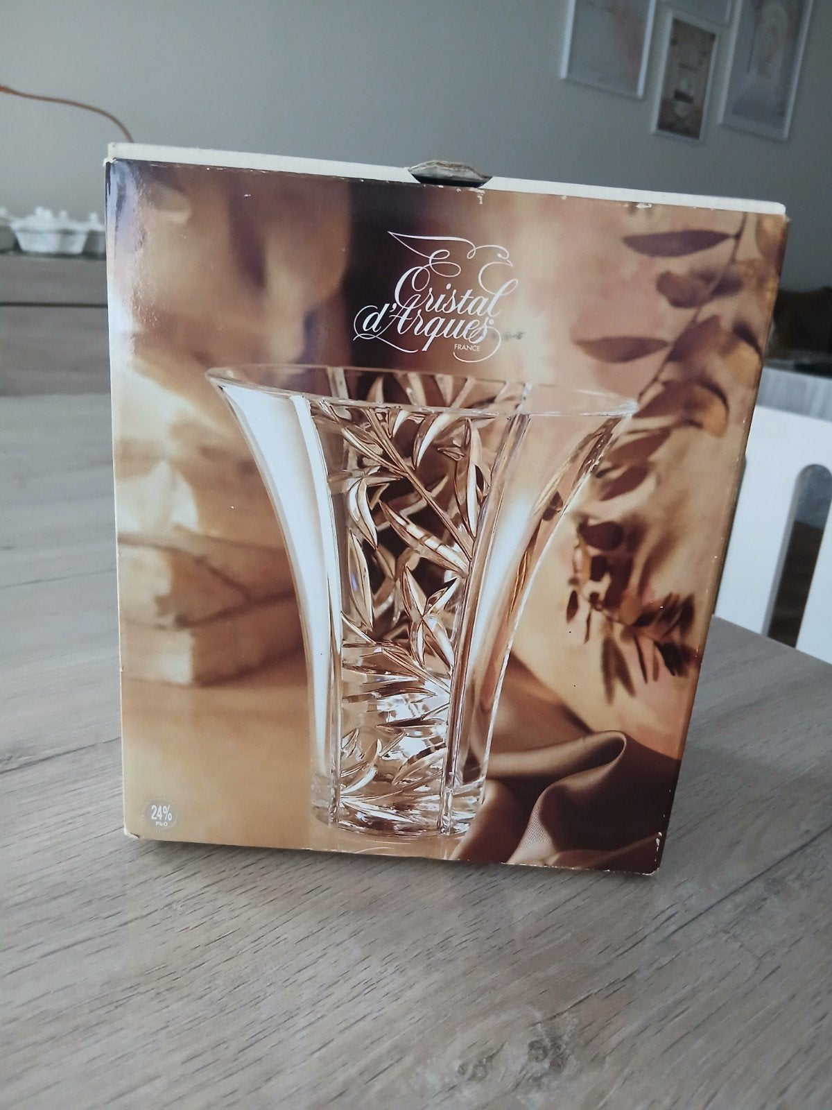Vase en cristal d'Arques "Art Nouveau" 18 cm, Antiquités & Art, Enlèvement ou Envoi