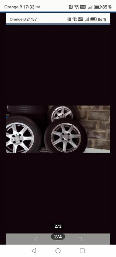 A vendre Pneus hiver Michelin avec jantes, Autos : Pièces & Accessoires, 15 pouces, Pneus et Jantes, Pneus hiver, 185 mm