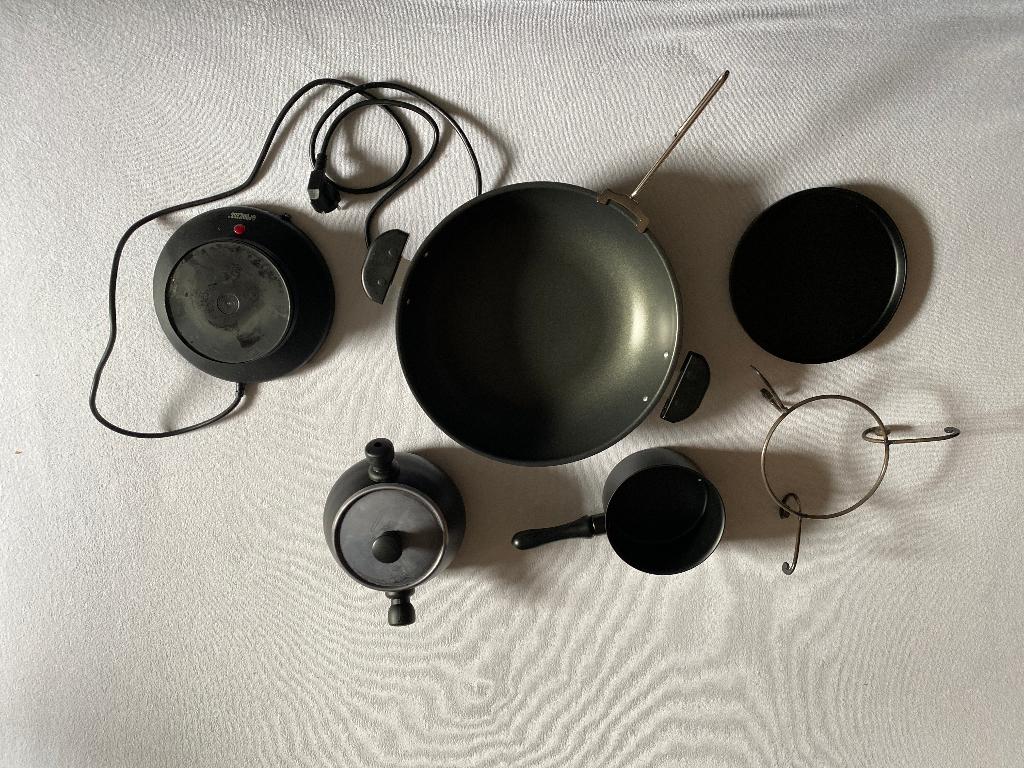 Princess Elektrische Fondue en wok set, Elektronische apparatuur, Fonduesets, Ophalen of Verzenden, Zo goed als nieuw, Elektrisch