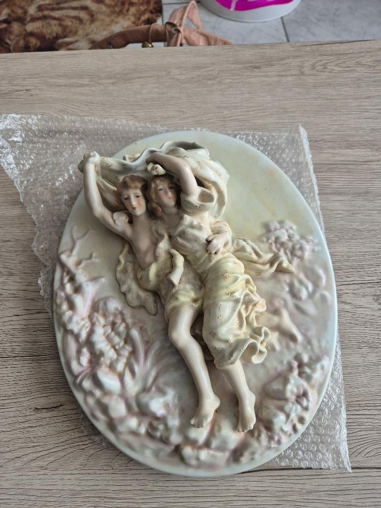 antieke duits bisque porseleinen plaquette, Antiek en Kunst, Ophalen