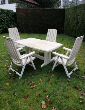 tuinmeubelen, Tuin en Terras, Ophalen, 4 zitplaatsen, Kunststof, Zo goed als nieuw