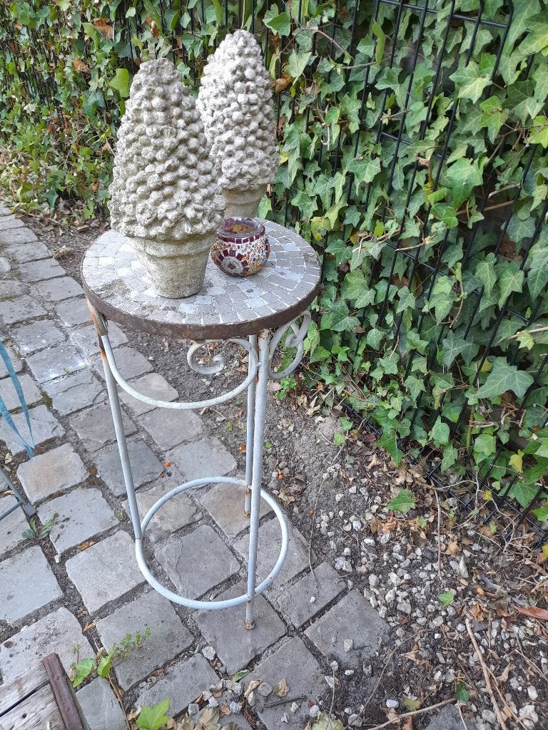 bijzettafeltje met mozaïek voor tuin en terras, Ophalen, Gebruikt