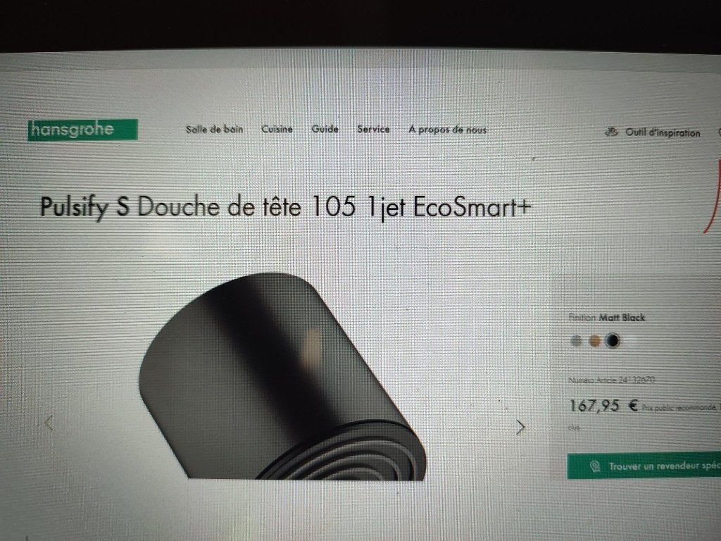 Hansgrohe Douche de tête avec bras de douche mural, Enlèvement, Comme neuf, Noir, Accessoire de douche