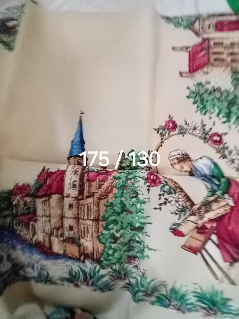 Nappe ancienne souvenir bâtiment européen, Maison & Meubles, Nappes, Nappe, Enlèvement ou Envoi, Lavable