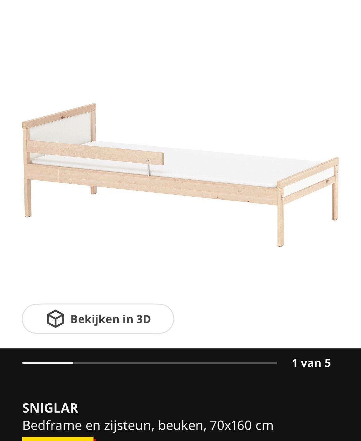 Peuterbed, Ophalen, Zo goed als nieuw