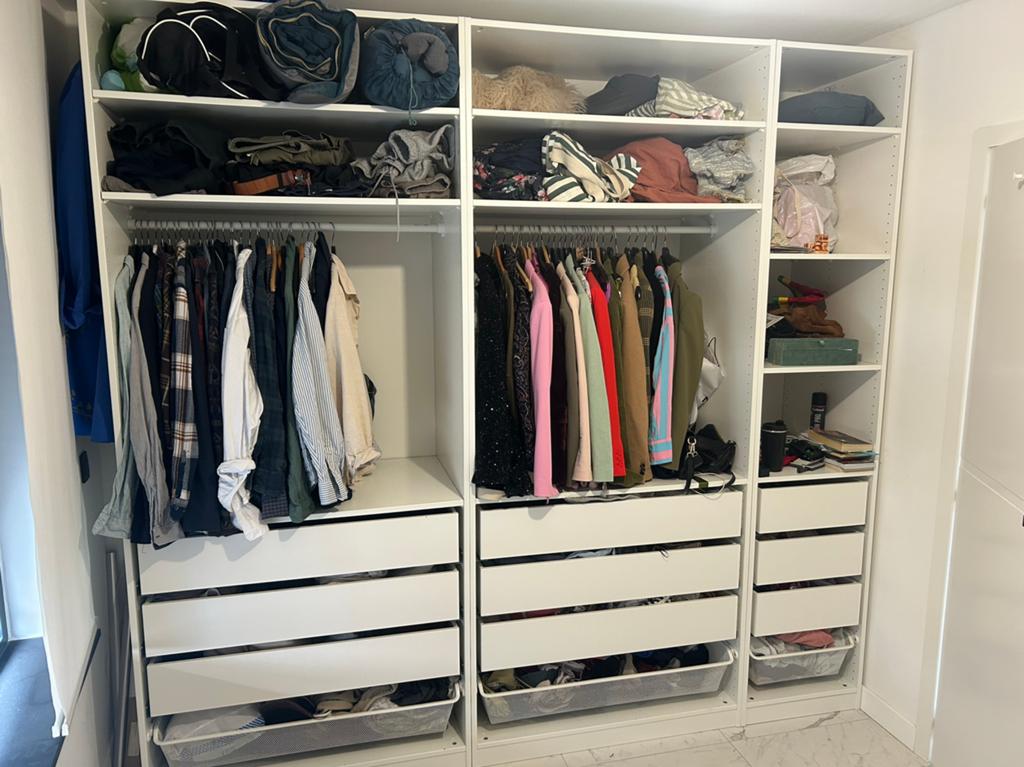 IKEA PAX kledingkast – wit – 250 * 237 * 58 cm, Huis en Inrichting, Kasten | Kleerkasten, Ophalen, 200 cm of meer, IKEA PAX, Zo goed als nieuw