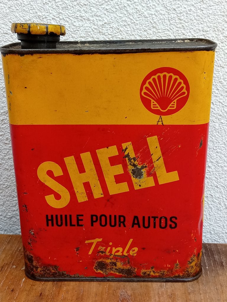 Zeldzaam olieblik SHELL Triple, Verzamelen, Ophalen of Verzenden, Gebruikt