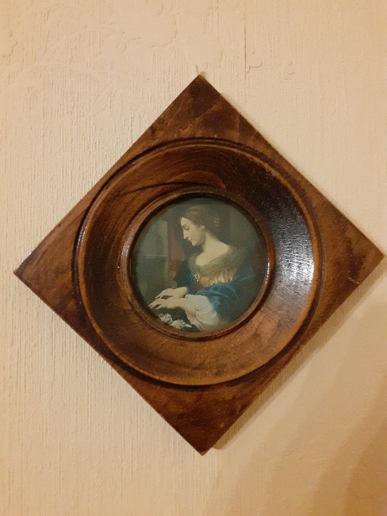Twee antieke kadertjes – vol hout, Ophalen of Verzenden