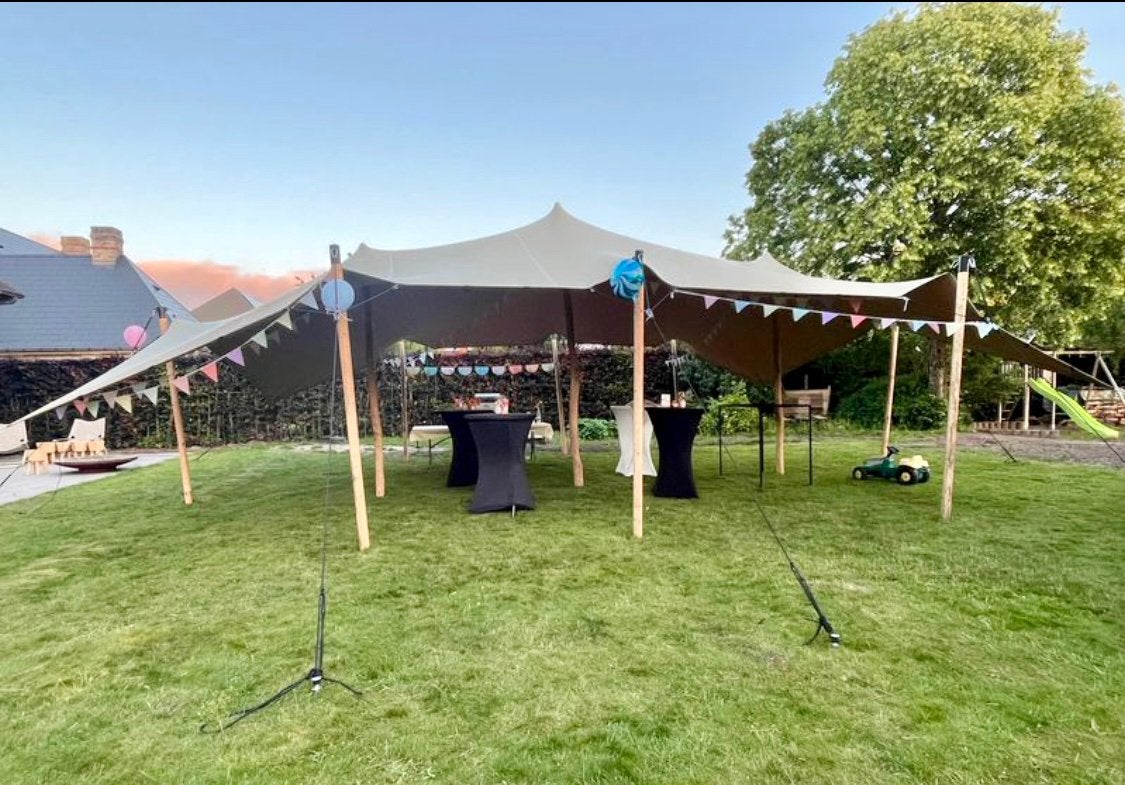 Stretchtent - Te huur (7,5m x 10m), Jardin & Terrasse, Tonnelles, Comme neuf, Tente de réception, Enlèvement