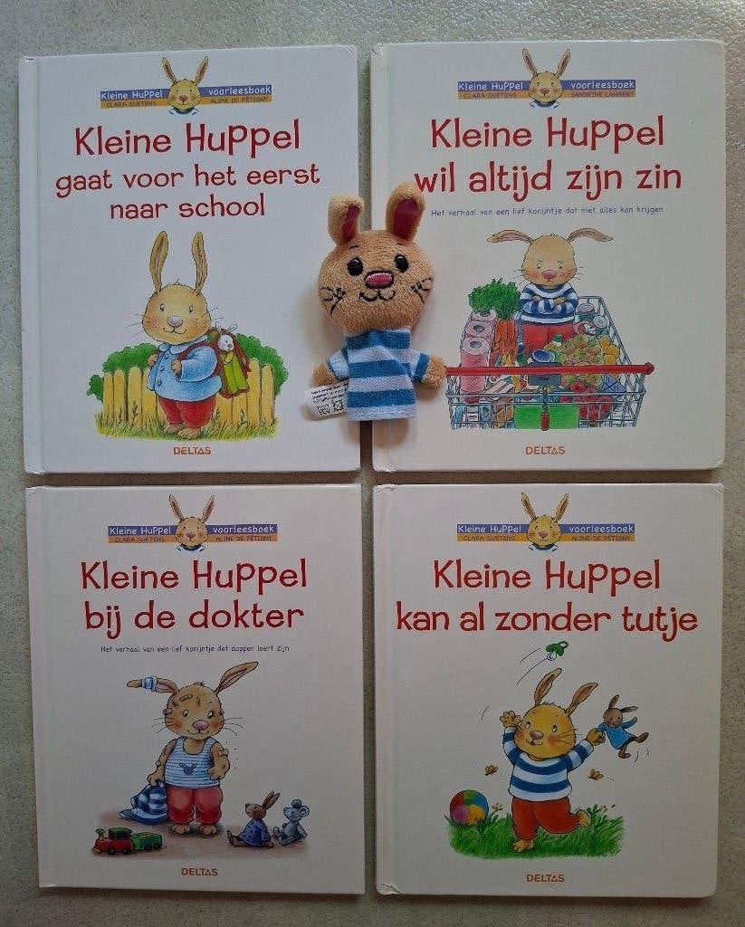 4 kinderboekjes 'Kleine Huppel' + knuffeltje, Ophalen of Verzenden, Zo goed als nieuw