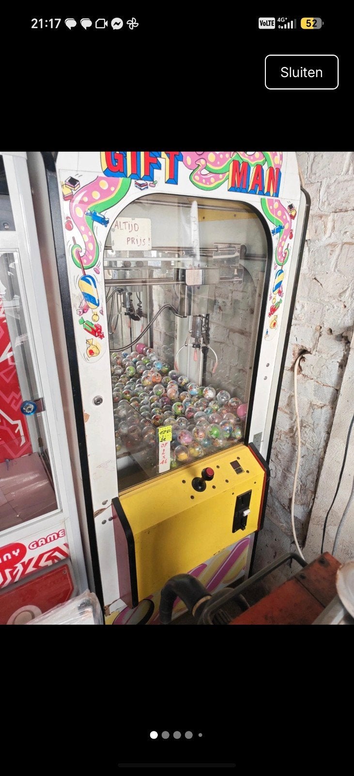 altijd prijs grijpkraan kermis, Ophalen