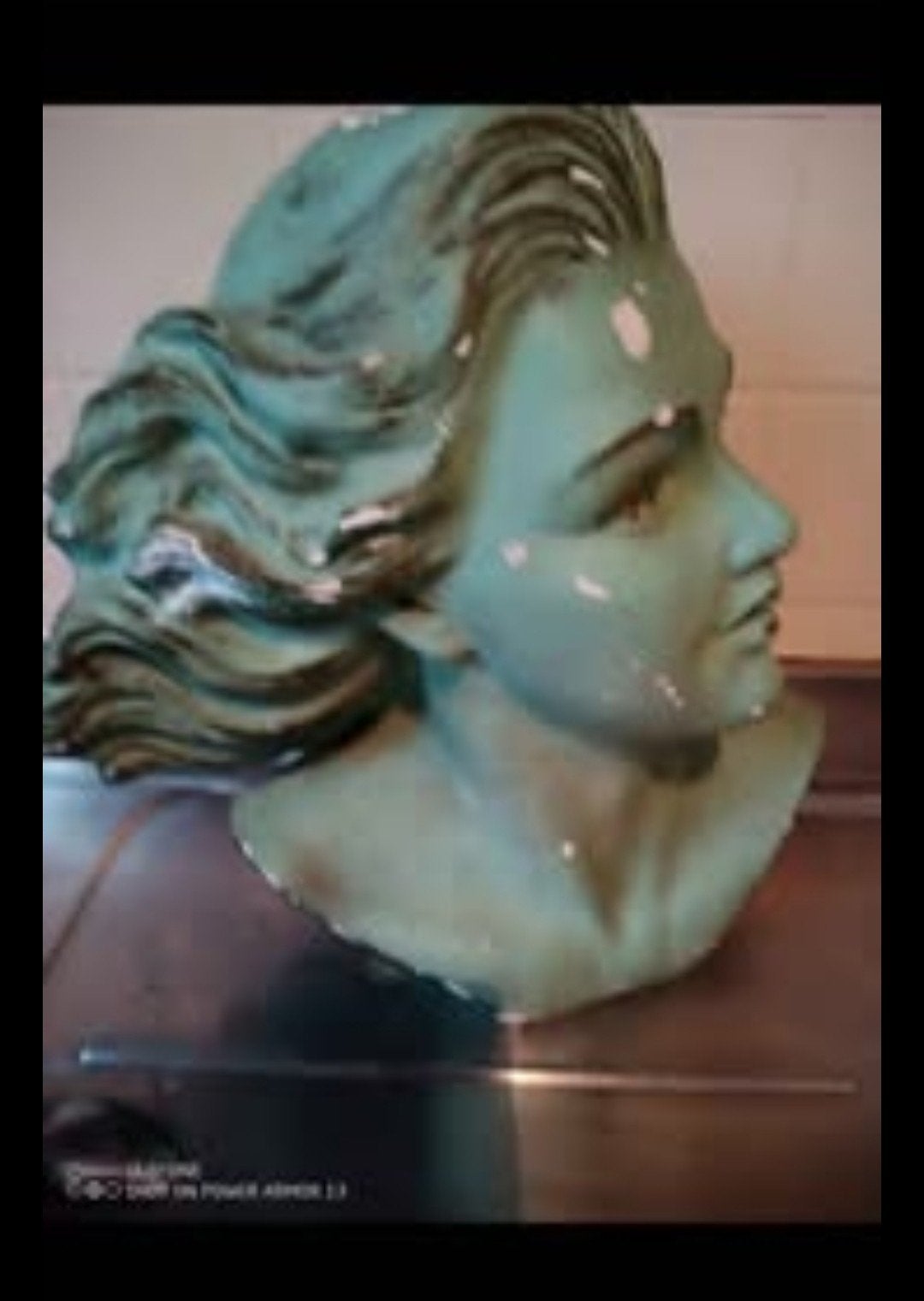 Buste décoratif ancien – style art déco / vintage, Antiquités & Art, Vert, Buste, Peint, Enlèvement