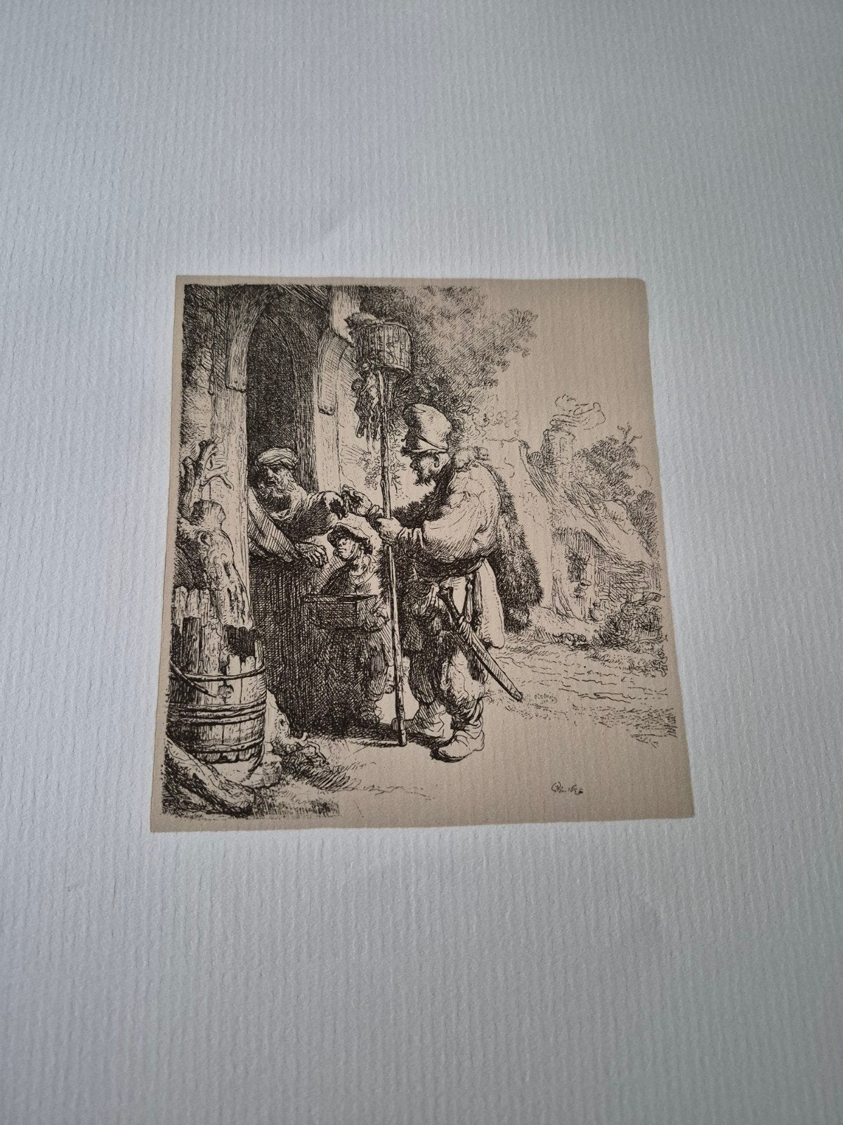 Kopie etsen Rembrandt, Antiek en Kunst, Kunst | Etsen en Gravures, Ophalen, Landschap