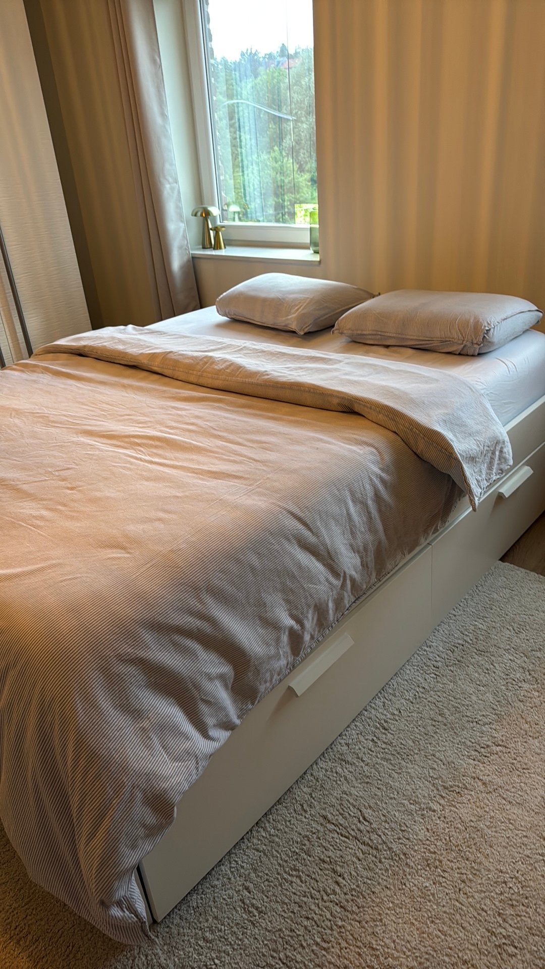 Cadre de lit ikea BRIMNES 160cm avec 4 tiroirs, Enlèvement, Utilisé, Deux personnes, Brimnes