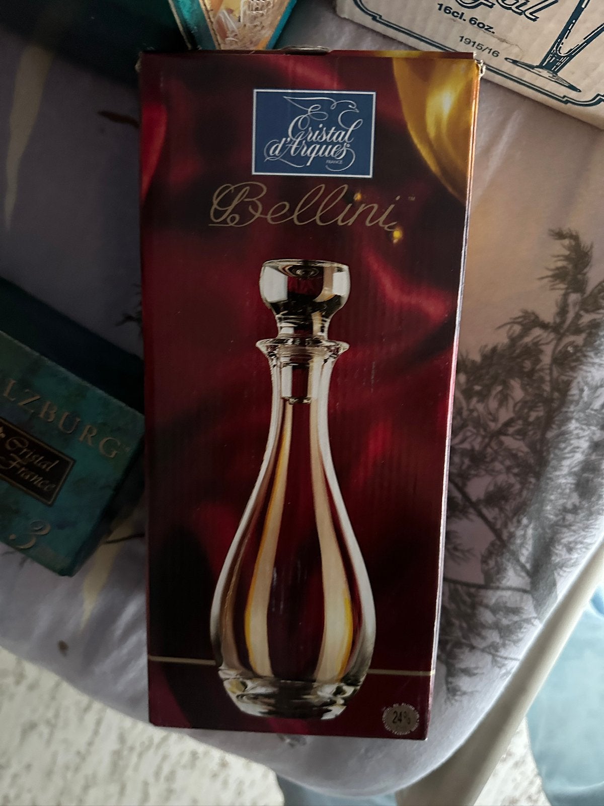 Cristal d’Arques Bellini karaf Met Asbak, Ophalen, Zo goed als nieuw, Vintage