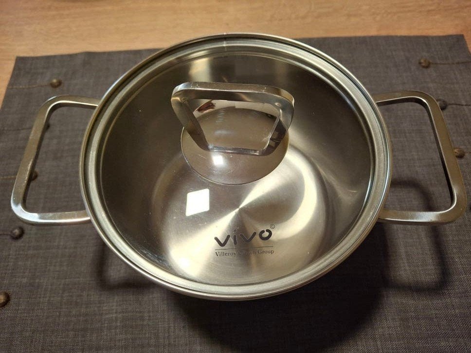 Villeroy & Boch Vivo marmite 1.1 l couvercle en verre, Inox, Comme neuf, Enlèvement, Plaque céramique